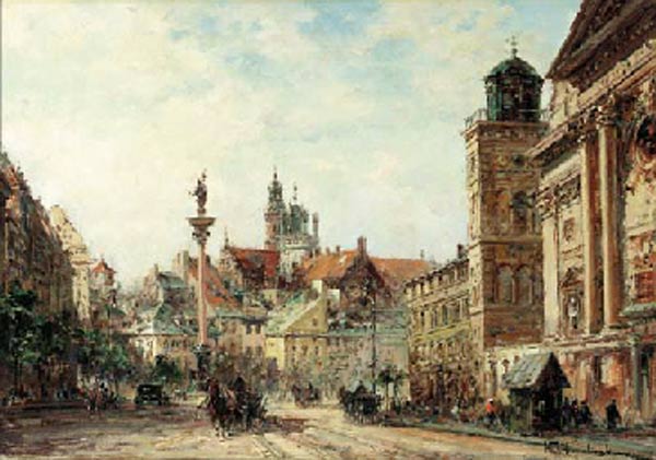 Der Schlossplatz in Warschau à Wladyslaw T. Chmielinsky